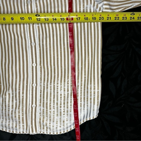 Reformation Womens Striped Button Down Deadstock XS Shirt Distressed - Picture 12 of 12